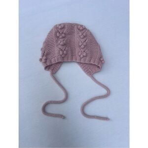 Organic Cotton Baby Bonnet-Hand Knitted Patterned Baby Bonnet-Handmade Baby Hat